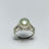 縮圖：Certified Cultured white Freshwater Pearl 925 Silver / Gold ring