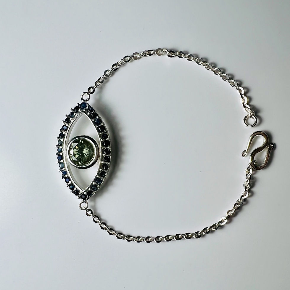 サムネイル： 1.9cts Moissanite Silver/ Gold / Platinum evil eye bracelet