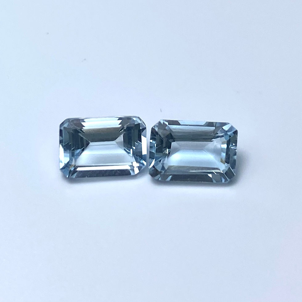 Miniatura: 1.65ct Natural Aquamarine Silver /Gold dangling earrings drop art deco