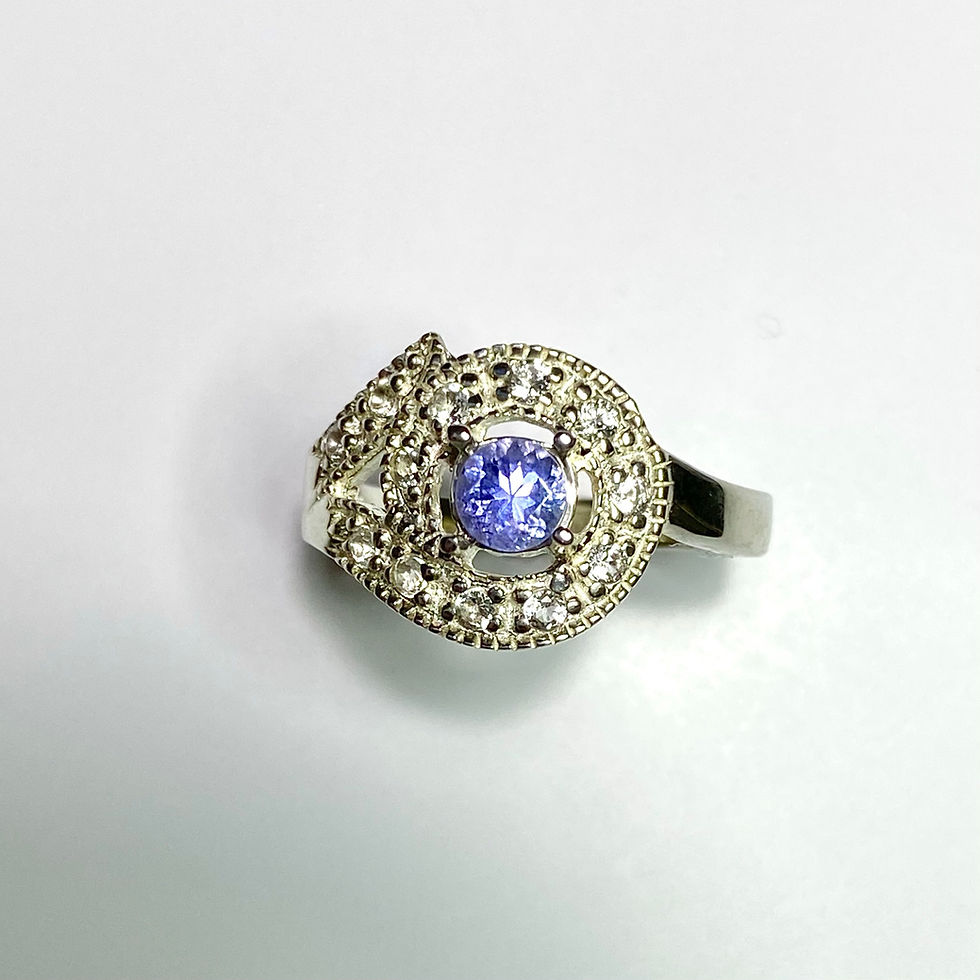 縮圖：0.45cts Natural Tanzanite 925 Silver / Gold/ Platinum ring