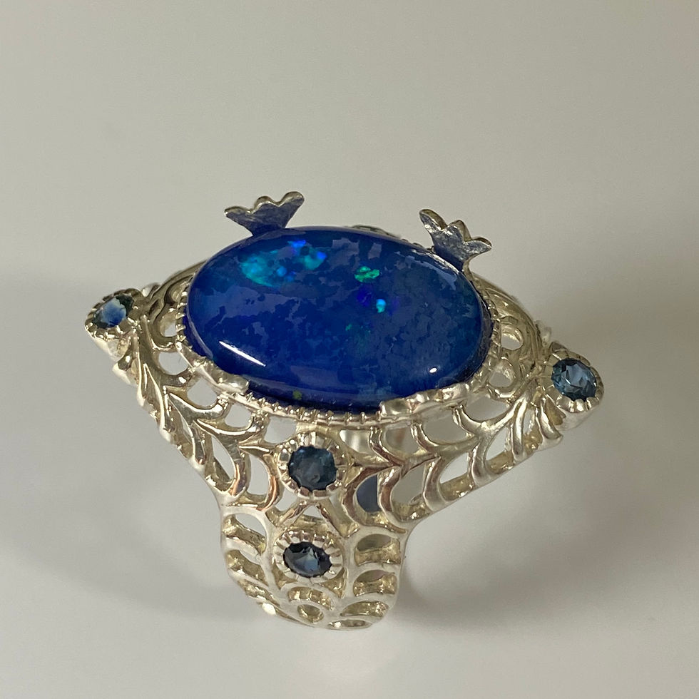サムネイル： 5.1ct Natural Welo Opal multi-colour Silver / Gold / Platinum ring