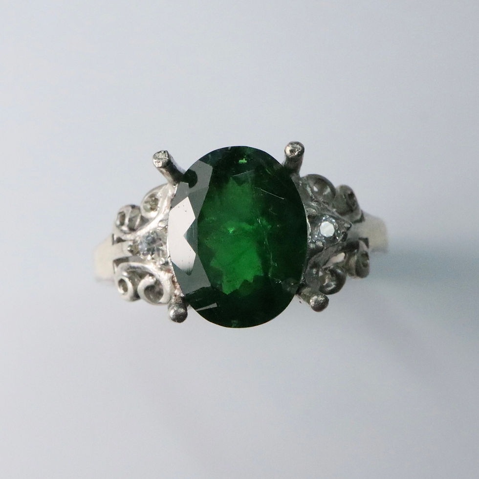 Miniatura: 4.1ct Natural Tsavorite Garnet 925 Silver / Gold/ Platinum engagement ring