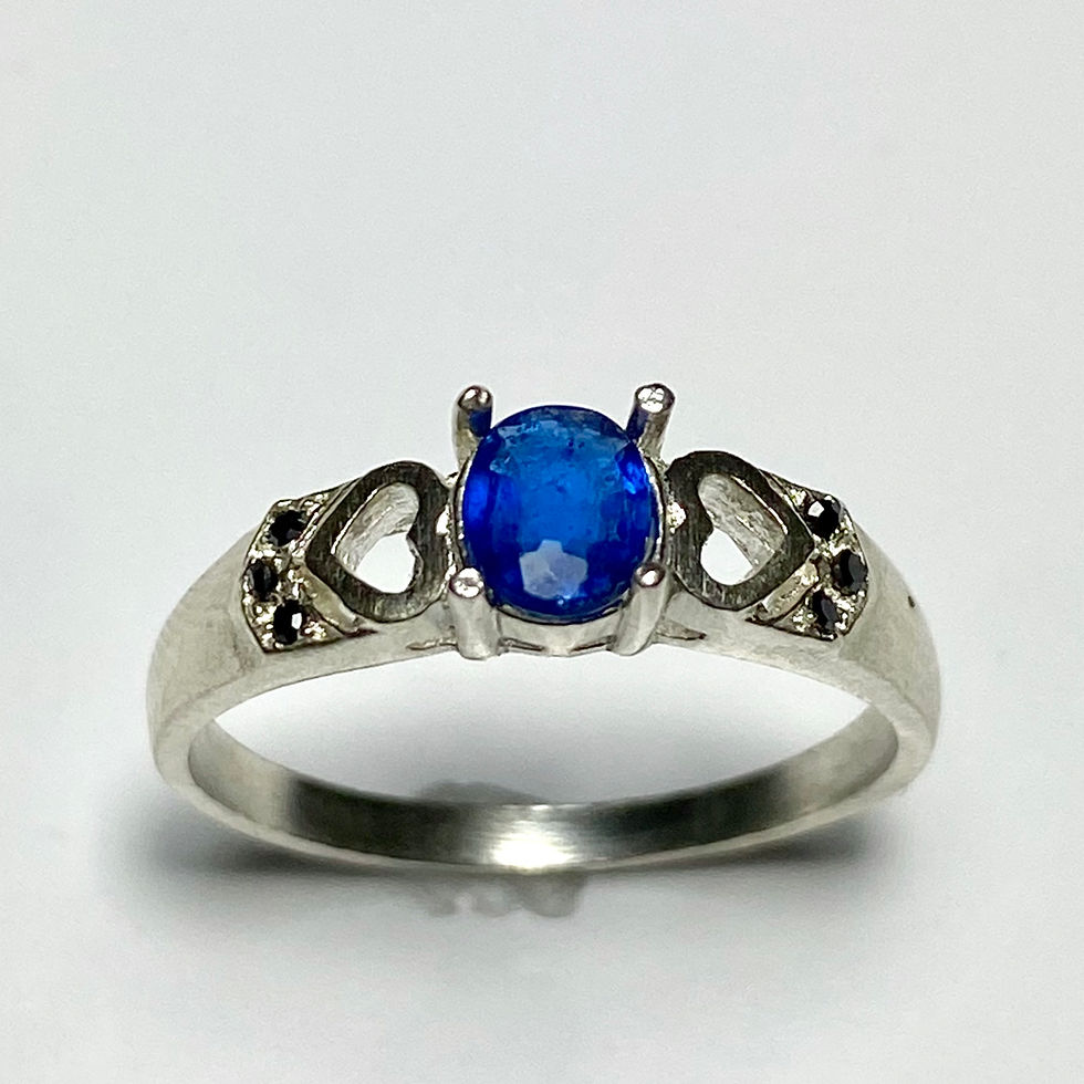 Miniatura: Rare 0.25ct Natural Afghanite 925 Silver/ Gold/ Platinum ring