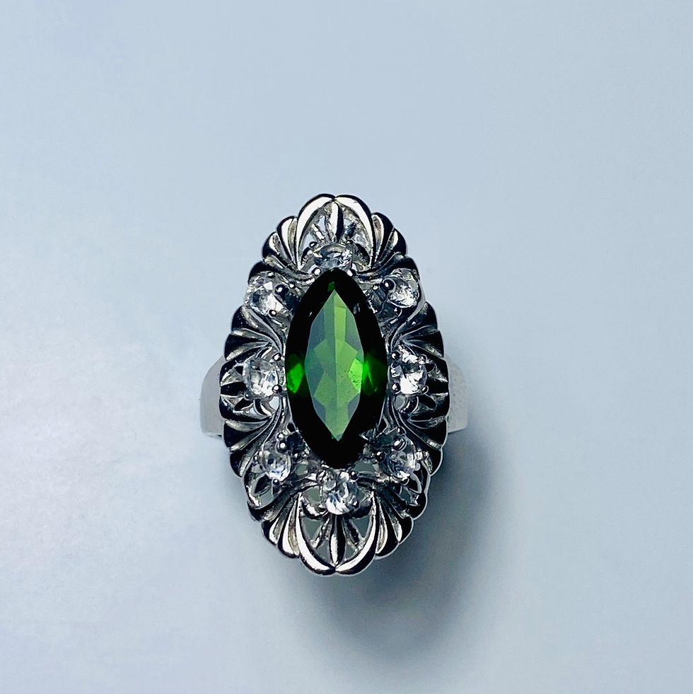 Miniatura: 2.4cts Natural vivid green Chrome Diopside 925 Silver / Gold/ Platinum