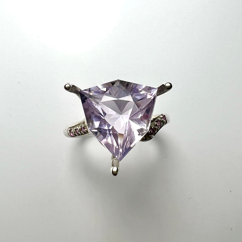Thumbnail: 4.3ct Natural Purple Amethyst 925 Silver / Gold/ Platinum ring