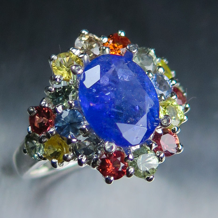 Thumbnail: 2.70cts Natural purple blue Tanzanite 925 Silver/ Gold/ Platinum ring