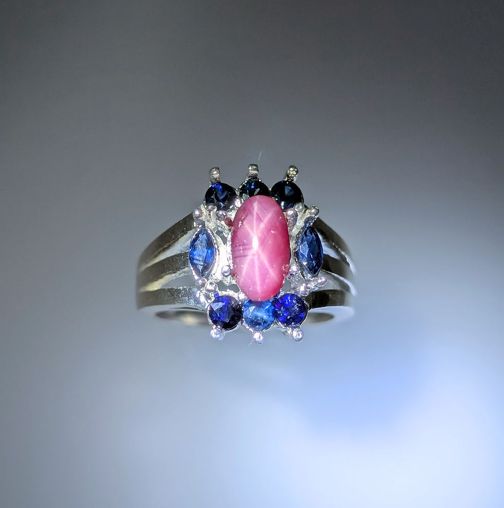 Miniatura: 2.44cts Natural Red star ruby ring Silver, Gold,Platinum