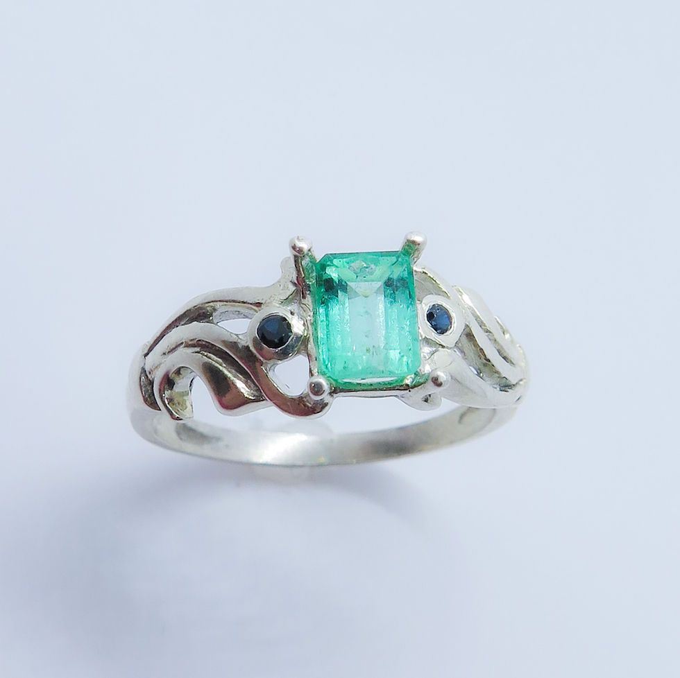 0.7ct Natural Emerald 925 Silver / Gold/ Platinum ring