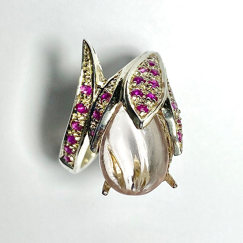 4cts Natural Morganite 925 Silver / Gold/ Platinum ring