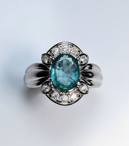 1.33ct Natural Colombian Emerald 925 Silver / Gold/ Platinum ring