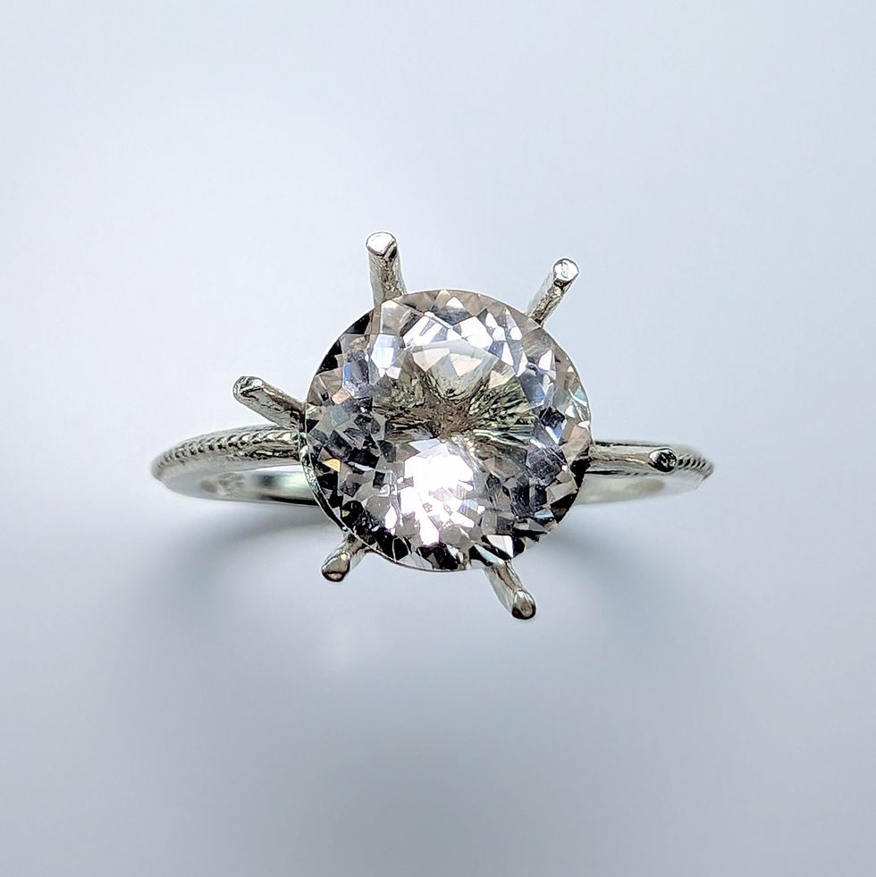 2ct RARE Natural Danburite 925 Silver / Gold/ solitaire engagement thin ring