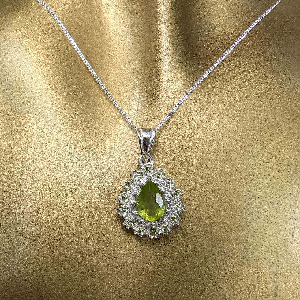 Miniatura: 1.15ct Natural Green Enstatite Silver / Gold / Platinum pendant necklace