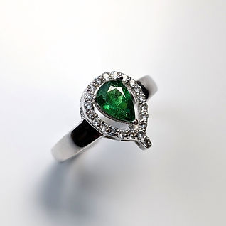 0.58ct Natural Tsavorite Garnet 925 Silver / Gold/ Platinum ring
