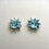 Miniature : 1.15cts Natural blue Topaz Silver /Gold / Platinum claster stud earrings