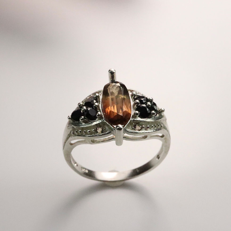 Миниатюра: 1.3ct Natural colour change Axinite 925 Silver / Gold/ Platinum ring