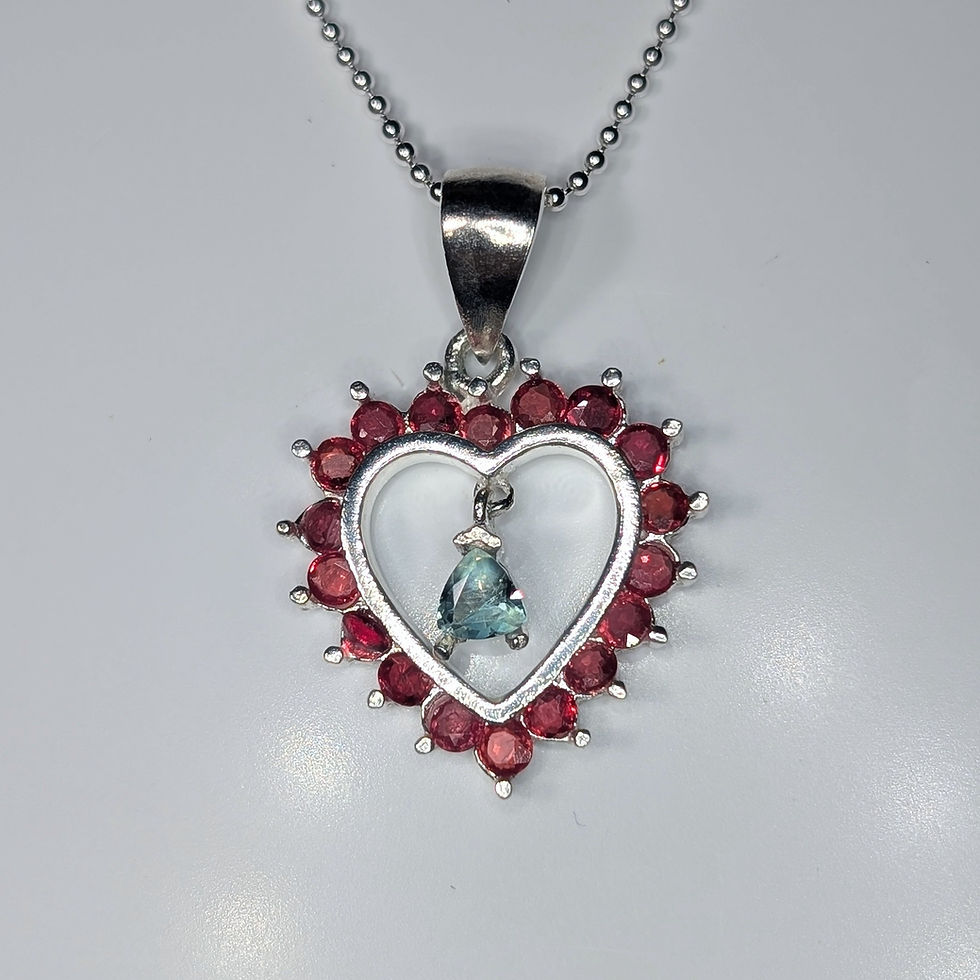 0.15ct Natural colour change Alexandrite heart pendant: Silver / Gold / Platinum