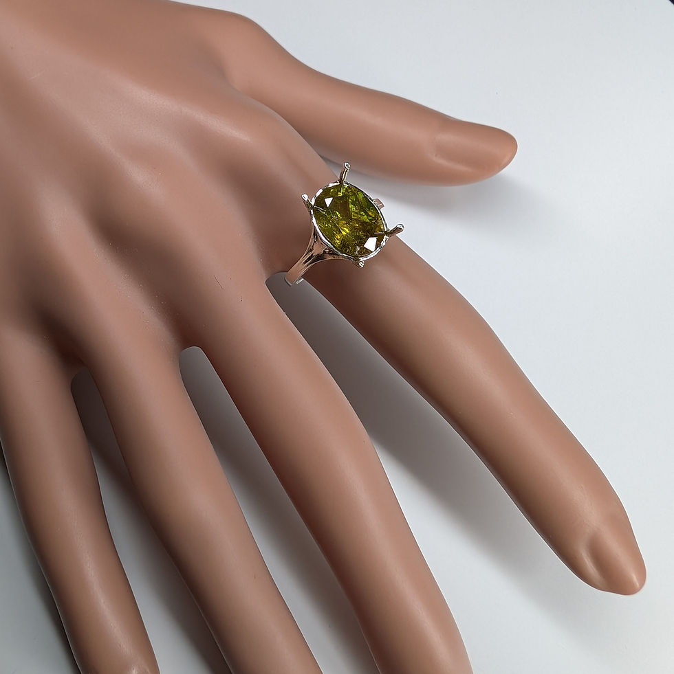 縮圖：4.4ct Natural Titanite sphene 925 Silver / Gold/ Platinum ring