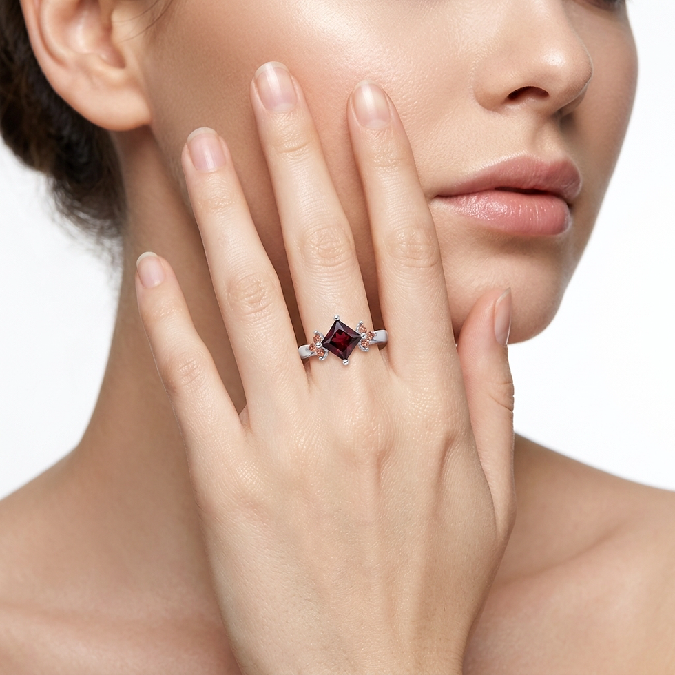 Miniatura: 1.47ct Natural Spessartine Spessartite garnet ring 925 Silver, Gold, Platinum