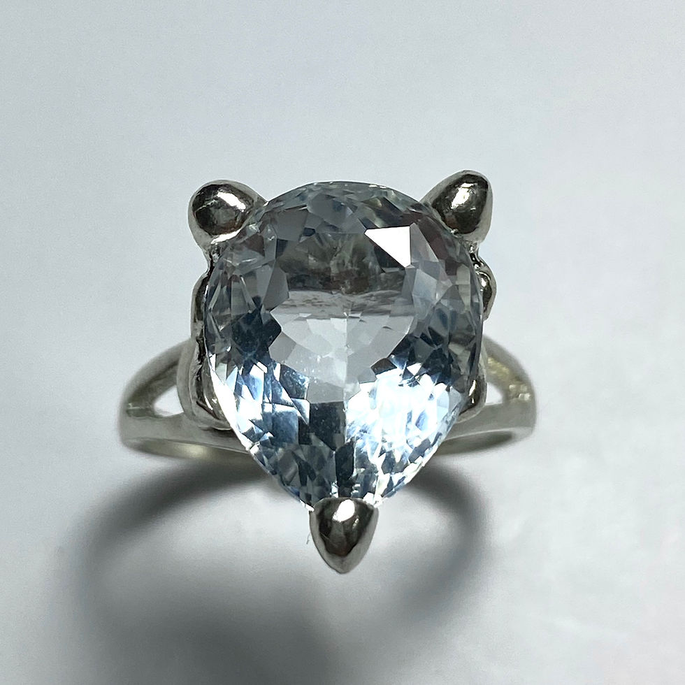 Миниатюра: Certified 6.4cts Natural light blue aquamarine Silver/ Gold /Platinum ring