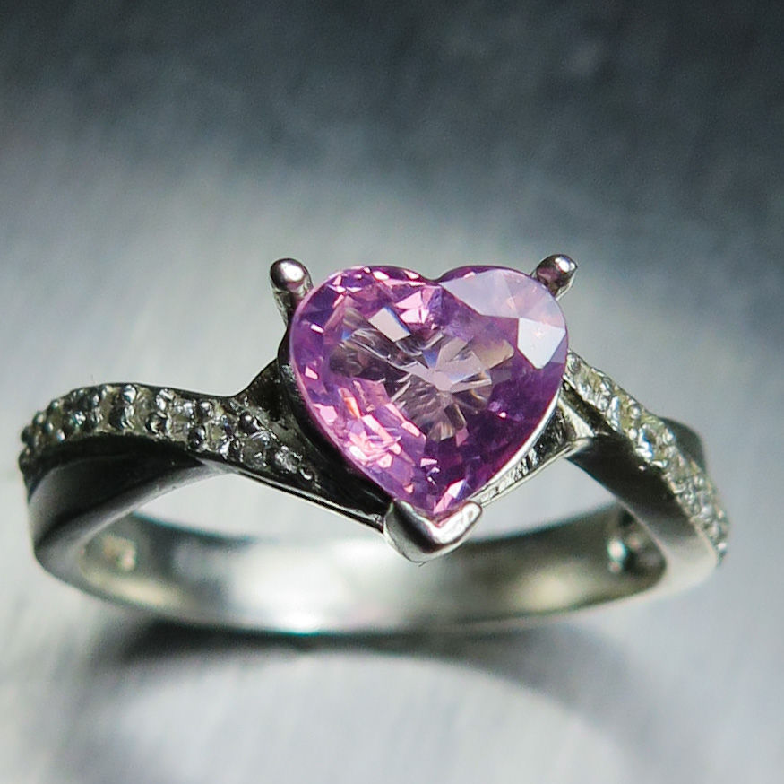 Миниатюра: 1.1ct Natural Pink Spinel, heart  925 Silver / Gold/ Platinum ring