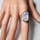 縮圖：8.35cts Natural rainbow moonstone cabochon 925 Silver / Gold/ Platinum ring