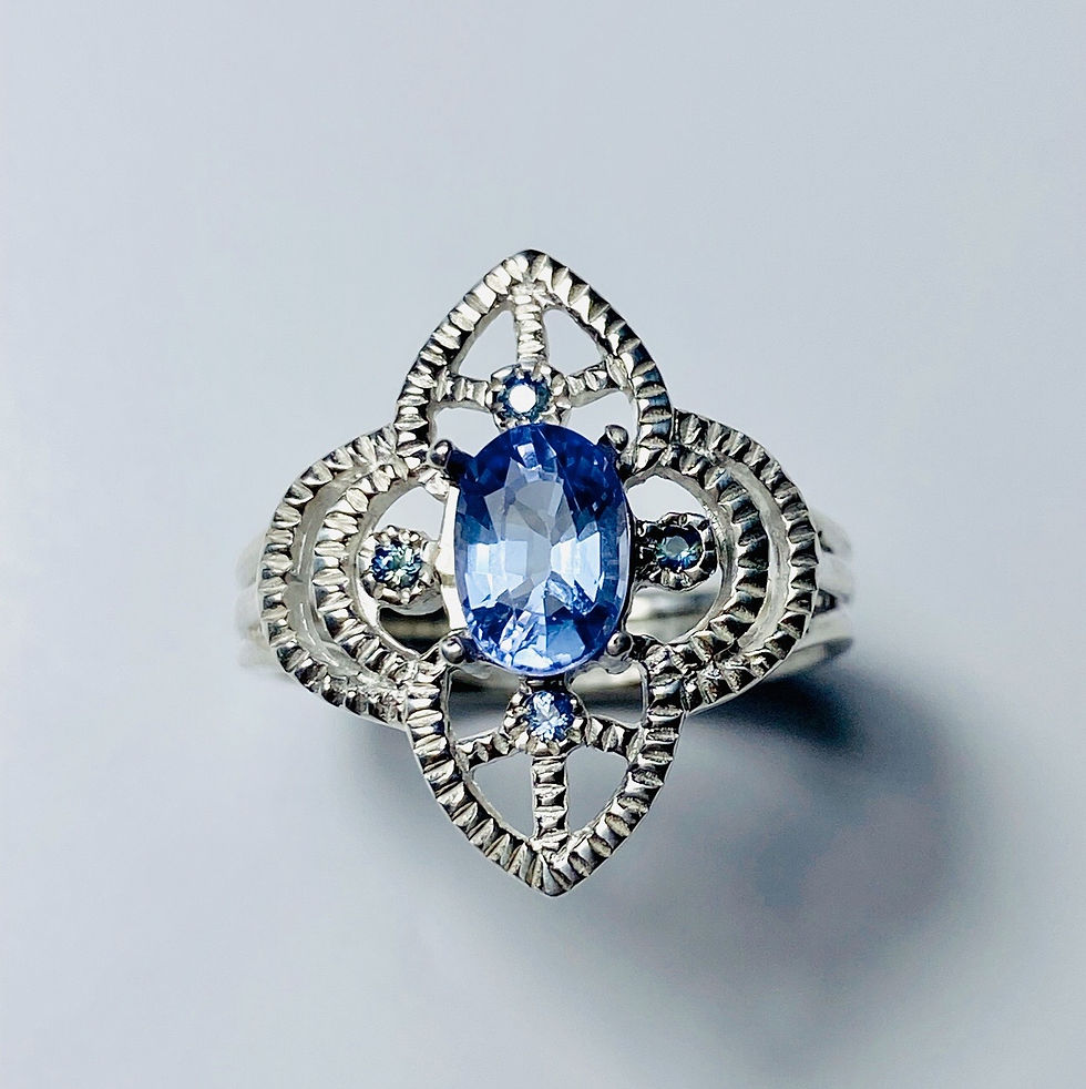 Natural purple blue Tanzanite 925 Silver 9ct 14k 18k 375 585 750 Gold Platinum engagement ring