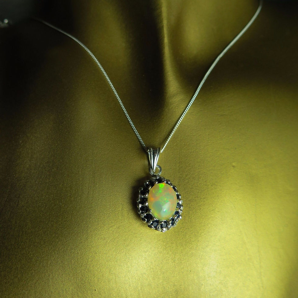 Miniature : 1.9ct Natural Rainbow Welo Opal Silver / Gold / Platinum pendant