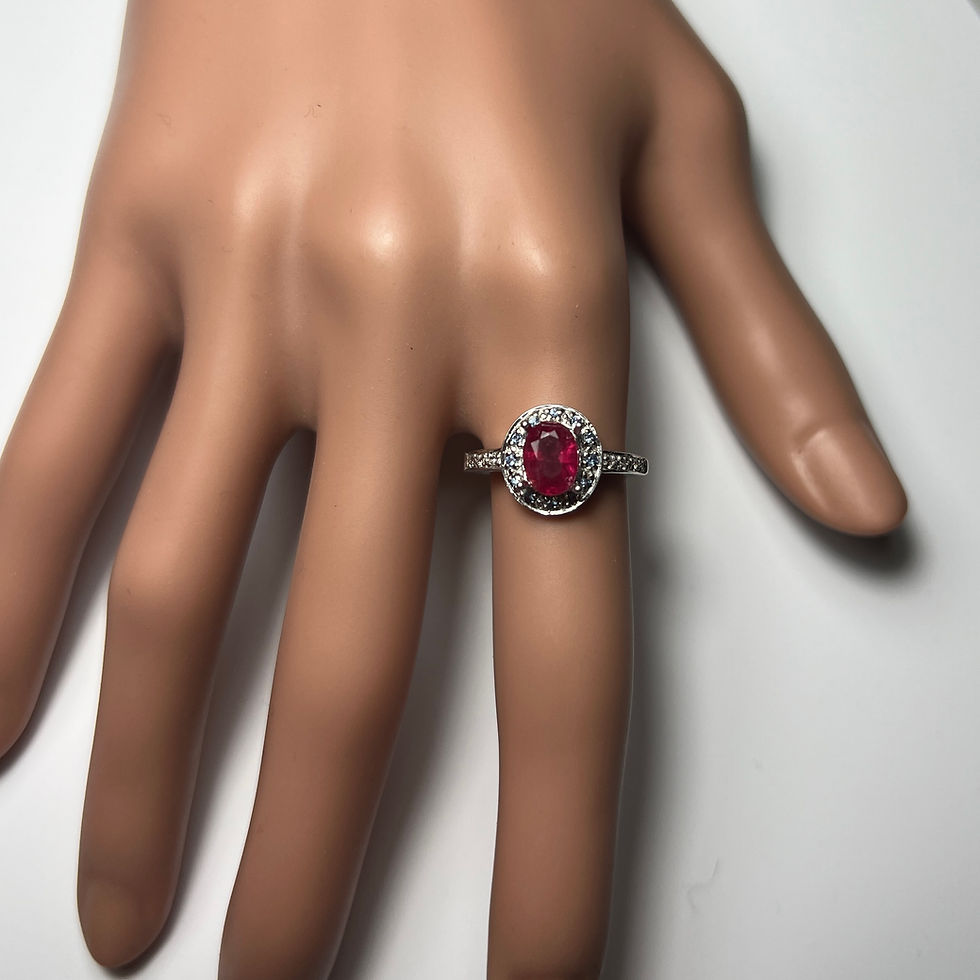 Миниатюра: Natural Ruby 925 Silver / Gold/ Platinum solitaire