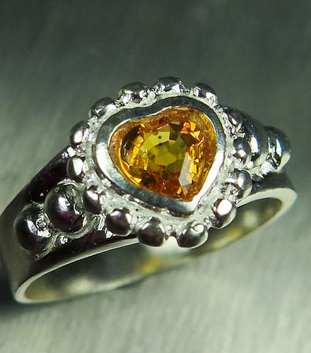 0.6ct Natural Yellow sapphire 925 Silver / Gold/ Platinum ring