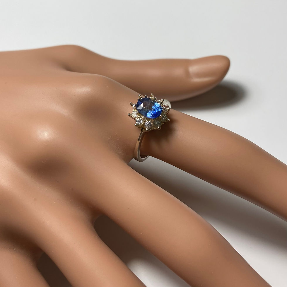 Миниатюра: 1.05ct Natural Cornflower blue sapphire 925 Silver / Gold/ ring