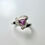 Miniatura: Natural pink sapphire trillion cut 925 Silver / Gold/ Platinum engagement ring