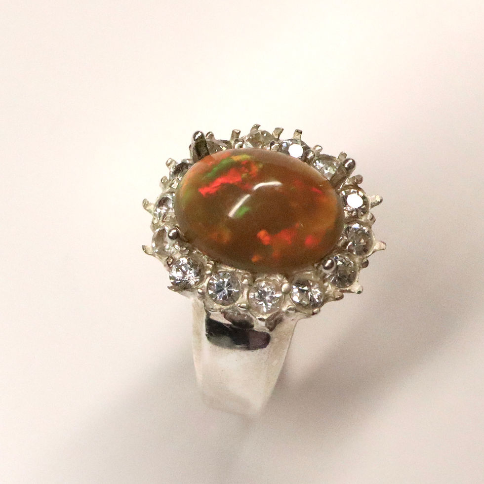 縮圖：2.45ct Natural multi-colour Welo Opal Silver / Gold / Platinum ring