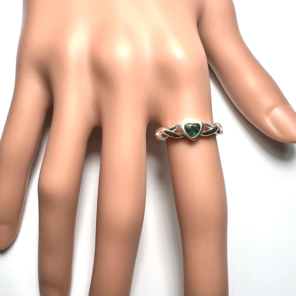 Миниатюра: Natural teal blue heart Sapphire 925 Silver / Gold/ Platinum heart ring