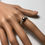Miniature : 0.78ct Natural Black diamond 925 Silver / Gold/ Platinum ring