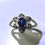 Miniatura: Natural royal blue star Sapphire 925 Silver 9ct 14k 18k 375 585 750 Gold 950 Platinum floral engagement ring