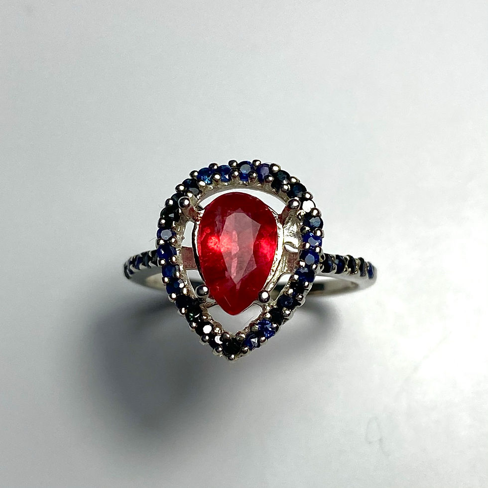 縮圖：1.4ct Natural Red Rhodonite 925 Silver/ Gold/ ring