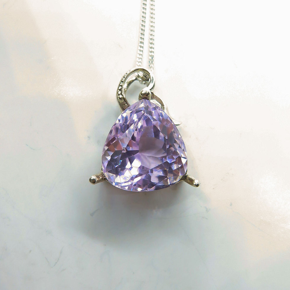 Miniatura: 10ct Natural pink Kunzite Silver / Gold / Platinum pendant