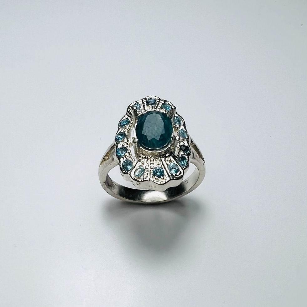 Miniatura: Certified Rare 1.8cts Natural Sapphirine dark blue  Silver/ Gold /Platinum ring