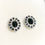 Miniatura: 1.2ct Natural Dark Blue Spinel Silver /Gold halo stud earrings cluster