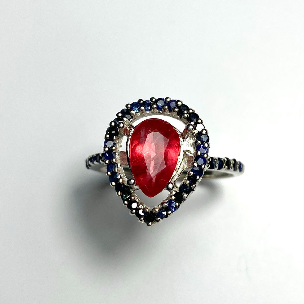 縮圖：1.4ct Natural Red Rhodonite 925 Silver/ Gold/ ring