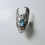 縮圖：Natural blue aquamarine 925 Silver / Gold Phoenix eagle mans ring