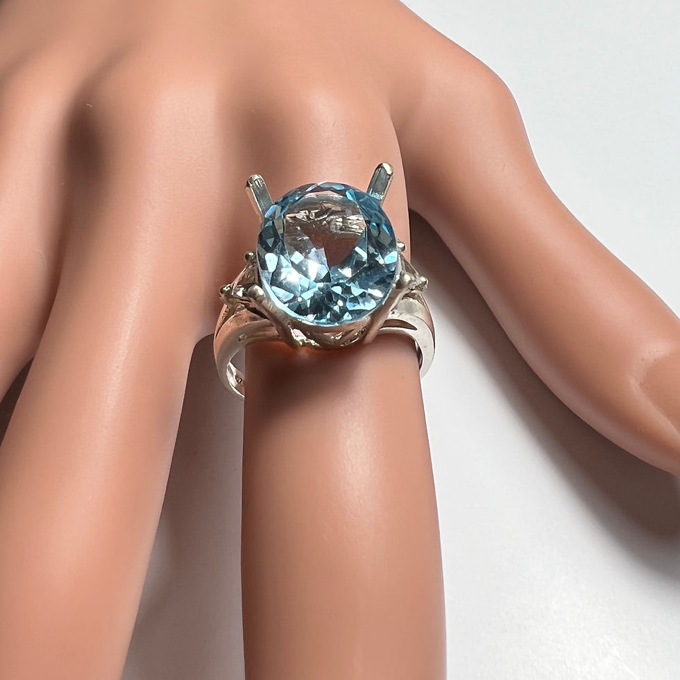 縮圖：6.9ct Natural Blue Topaz 925 Silver / Gold/ Platinum ring