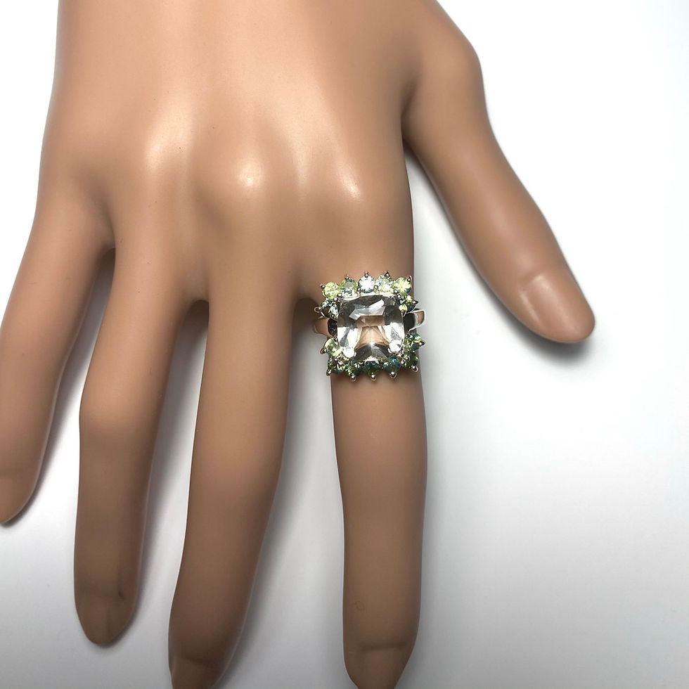 サムネイル： 3.5cts Natural Aquamarine Silver/ Gold /Platinum engagement ri