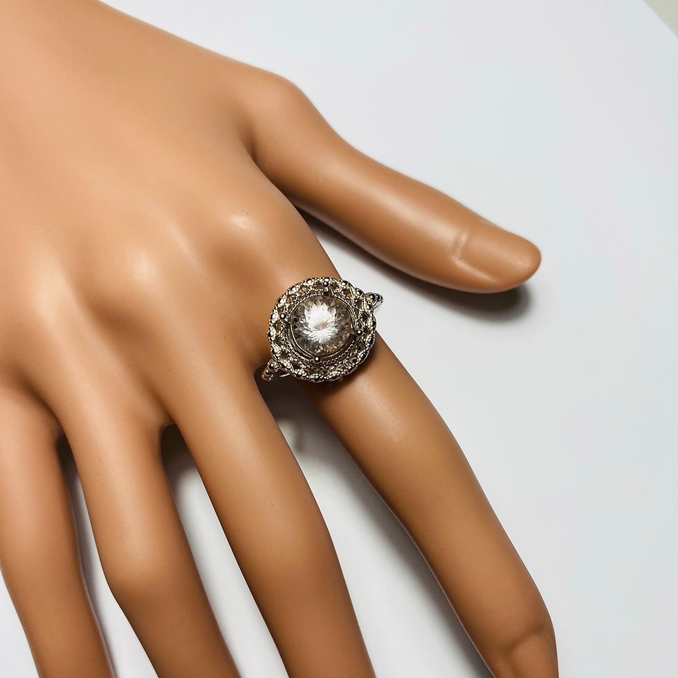 Miniatura: 2.1cts Natural light pink morganite Silver/ Gold /Platinum ring