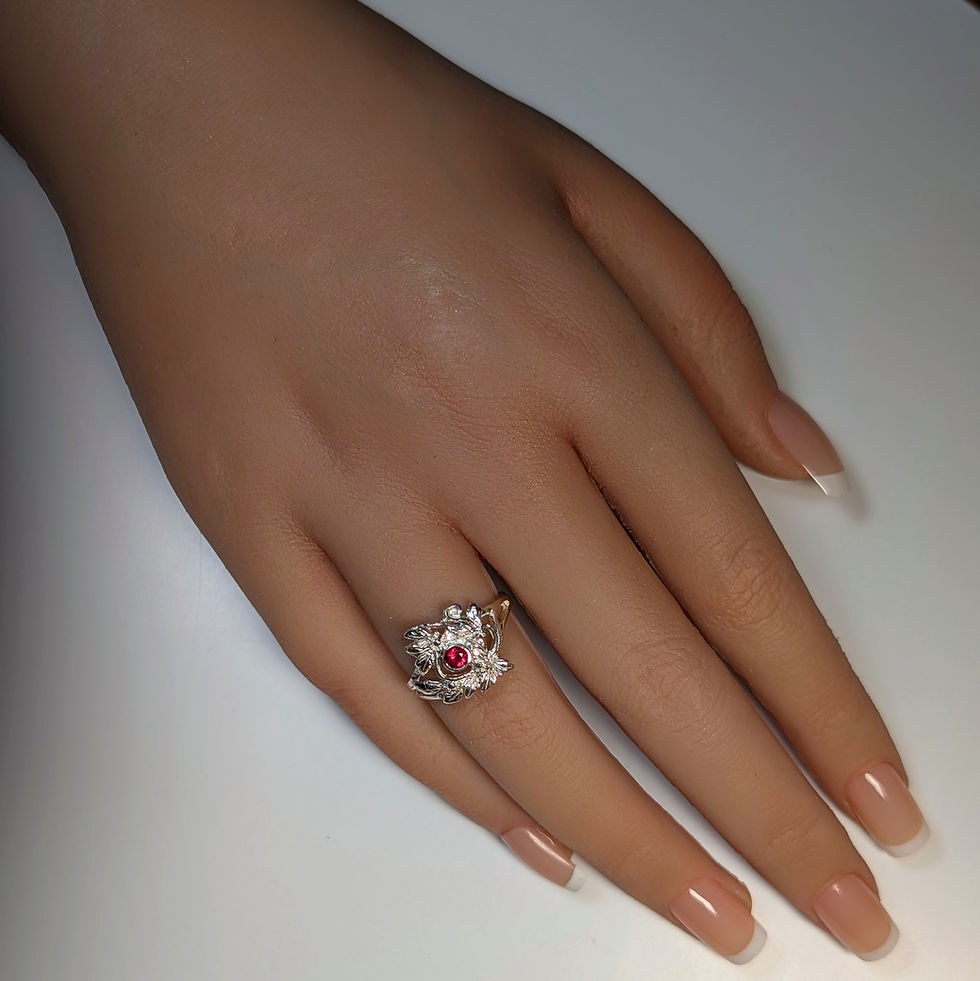 Miniature : Natural Red Spinel 925 Silver / Gold/ Platinum engagement ring