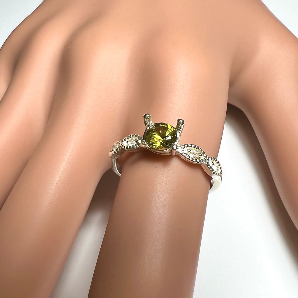 Thumbnail: Certified 0.45cts Natural Demantoid Andradite garnet 925 Silver 9ct 14k 18k Yellow Red White Gold 950 Platinum ring