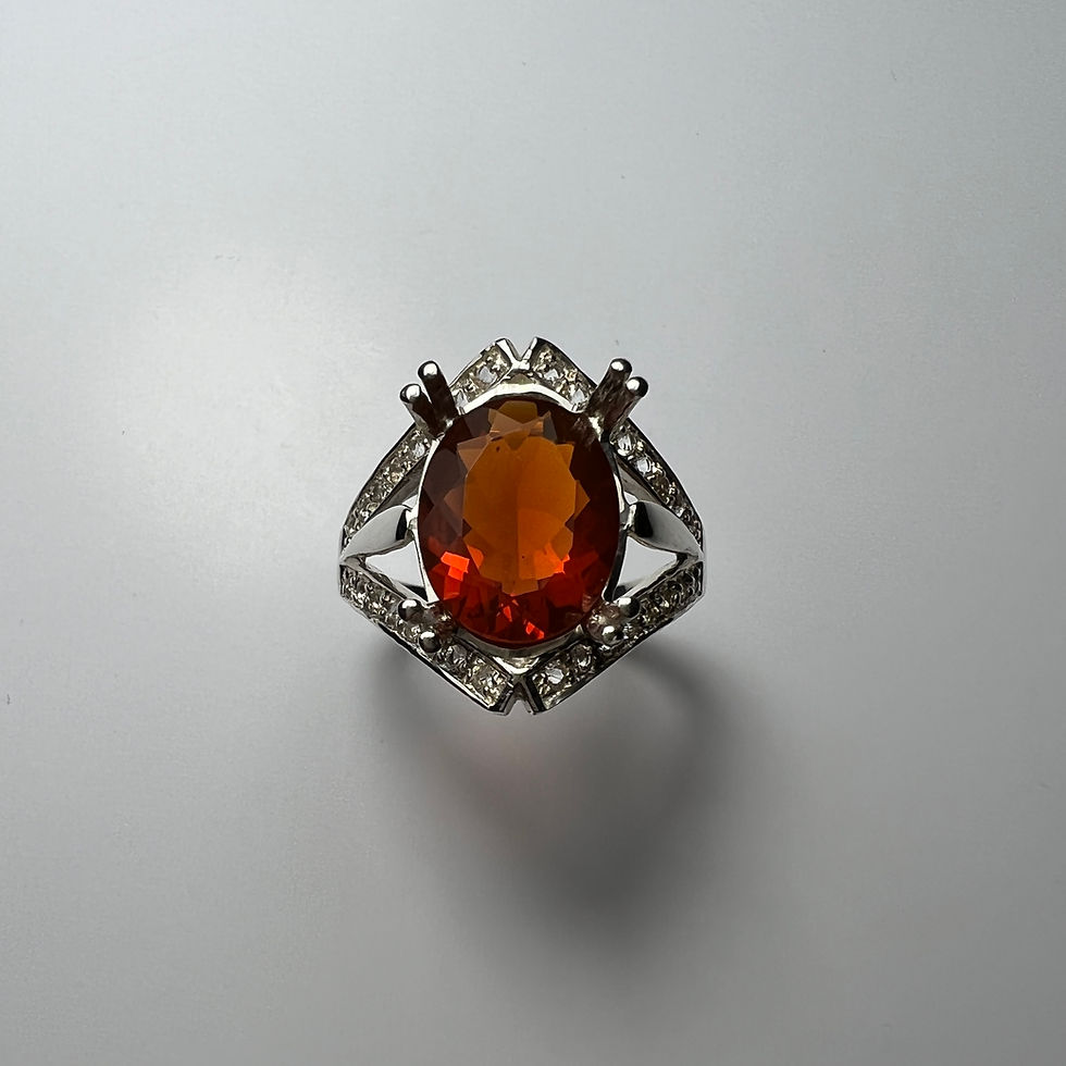 サムネイル： 2.3ct Natural Mexican Fire Opal 925 Silver / Gold/ Platinum ring