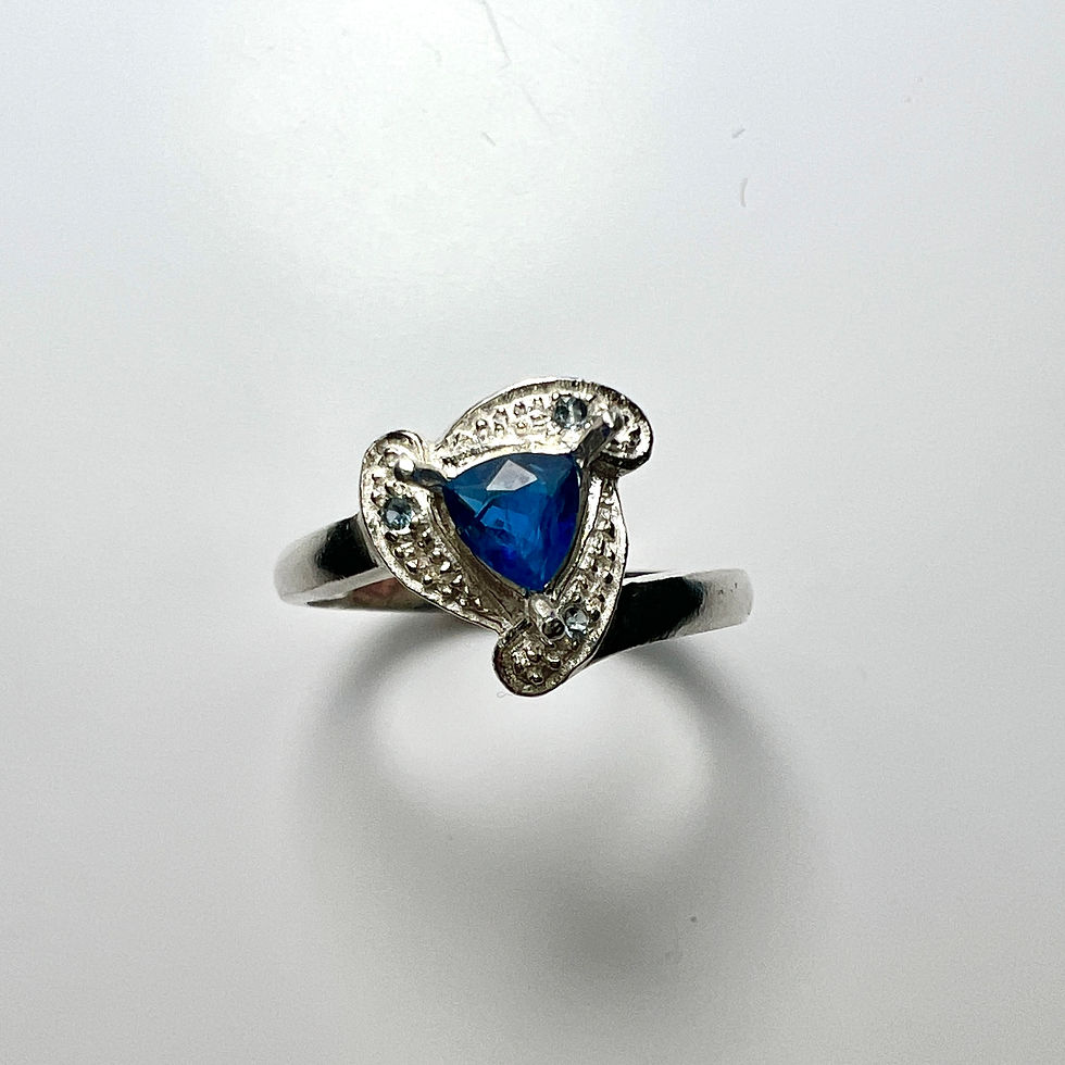 Thumbnail: Certified Rare 0.25ct Natural Afghanite 925 Silver/ Gold/ Platinum ring