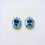 縮圖：2.1cts Natural blue Kyanite Silver /Gold / Platinum stud butterfly earr
