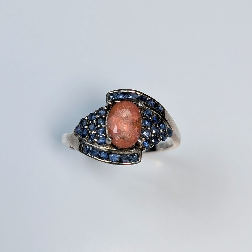 Miniatura: World Rarest 0.86ct Natural pezzottaite 925 Silver / Gold ring